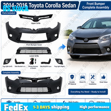 Fits 2014-2016 Toyota Corolla Sedan L LE Front Bumper Cover Kit W/ Fog Lights picture