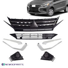 For Mitsubishi Mirage 2021-2024 Front Bumper Grille W/Trim&Fog Lamp Cover 8PCS picture