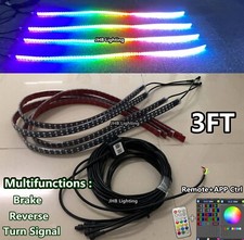 JHB 4PCS 3FT DOUBLE ROW CHASING Flowing LED Front Grill Underglow Strips Lights picture