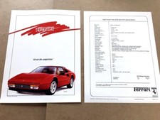 1988 Ferrari 328GTS 328GTB 328 1-page Original Sales Brochure Collectors Card picture