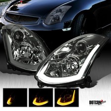 Fit 2003-2007 Infiniti G35 Coupe Smoke HID Projector Headlights LED Sequential picture