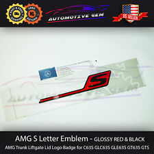 2019 AMG S Letter Trunk Emblem Glossy Red Black Badge C63S GTS GT63S GLC63S E63S picture