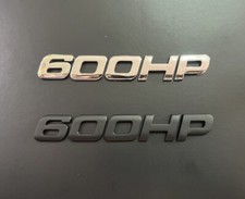 x1 600HP Black / Chrome 3D Emblem Badge Alphabet Letter number Car DIY name word picture