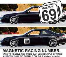 2x Race Car Number Magnetic Door JDM Prelude Rally drag civic accord mustang picture