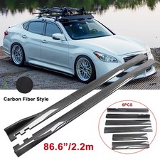 86.6” Carbon Style Side Skirt Splitter Rocker Panels For Infiniti M35 M35h M37 picture