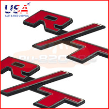 2pcs For Fender RT Emblem Rear Tailgate R/T Badge Replacement Black Red Chrome picture
