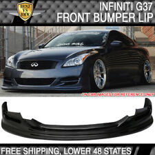 Fits 08-14 Infiniti G37 Coupe TS Style Front Bumper Lip Painted Black Obsidian picture