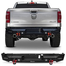 Aaiwa Steel Front/Rear Bumper W/Winch Plate&Lights For 2019-2024 Dodge Ram 1500 picture