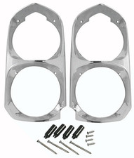 RestoParts Chrome Headlight Bezel Set For 1966-1967 Pontiαc GTO Lemαns Tempest picture