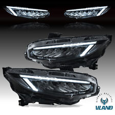VLAND Headlights Head lamps DRL Set For Honda Civic 2016-21 w/ Startup Animation picture