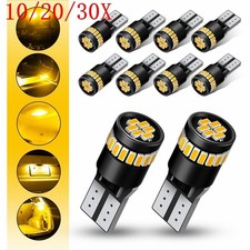 10/20/30X T10 LED License Plate Light Bulbs Car Interior Amber 168 2825 194 W5W picture