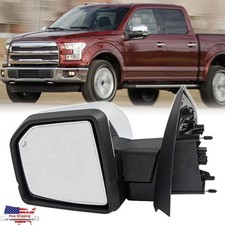 Mirror Power Fold Glass Memory Chrome Driver Side For 2015-2018 Ford F-150 F150 picture