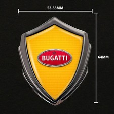 Bugatti Metal Shield Sticker Resin domed logo emblem Decal Fender Door Car Wheel picture