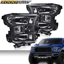 Fit For 2015 2016 2017 Ford F150 Pickup Left+Right Clear Corner Black Headlights picture