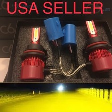 BRIGHT YELLOW 9007 LED HEADLIGHT Bulbs Conversion Lights Kit xentec 3000K 3k HB5 picture