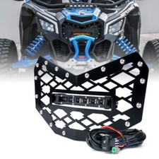 UTV Front Bumper Mesh Grill LED Light Bar for 2017-2025 Can Am Maverick X3 & Max picture