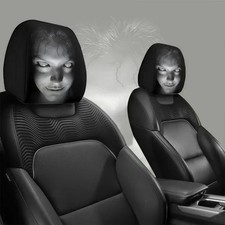 2pcs Ghost Face Headrest Covers,Scary Face Printing Auto Seat Universal Elastic picture