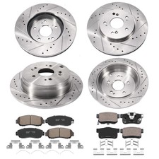 8pc Front & Rear Drilled Rotors Ceramic Brake Pads for 2012-2016 Honda CR-V AWD picture