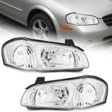 Pair Headlights Chrome For 2000-2001 Nissan Maxima Clear Corner Headlamps picture