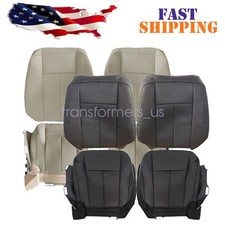 For 2007-2014 Ford Expedition Driver Passenger Bottom / Top Leather Seat Cover picture