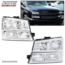 CHROME CLEAR HEADLIGHTS + SIGNAL BUMPER LAMPS FIT FOR 2003-2006 CHEVY SILVERADO picture