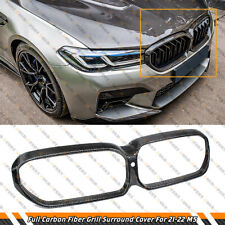 FOR 2021-23 BMW F90 M5 REAL CARBON FIBER GRILL GRILL SURROUND INSERT TRIM COVER picture