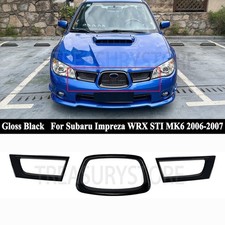 Gloss Black For Subaru Impreza WRX STI MK6 2006-07 Front Grill Frame Trim Cover picture