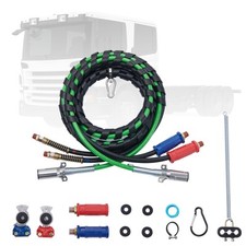 VEVOR 15FT 3-in-1 Semi Truck Air Lines Kit with 2PCS Glad Hands and Handles picture