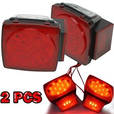 Pair LED Trailer Light Kit Rear LED Submersible Trailer Reserve Truck Boat 12V picture