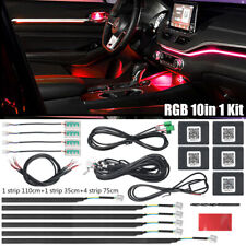 10 in 1 Car RGB LED Atmosphere Interior Acrylic Guide Fiber Optic Ambient Light picture
