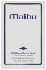 JEGS Owner's Manual for 1983 Chevrolet Malibu Classic [Original Reprint] picture