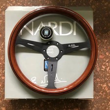 New NARDI Classic 350mm Steering Wheel Mahogany Wood with Black Finish picture