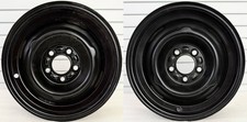 2) FORD DODGE TRAILER 15X5 VINTAGE STYLE BLACK STEEL WHEELS RIMS picture