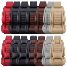 Luxury Leather Car Seat Covers Front Rear Full Set Cushion Protector Universal picture