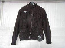 Triumph Motorcycle Ladies Oxblood Barbour Waxed Cotton Riding Jacket LARGE picture