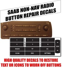2003-2012 SAAB RADIO STEREO NON NAV CONTROL BUTTON DECALS REPAIR SET 12804425 picture