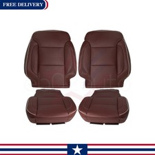 Fits 2014-19 Chevy Silverado High Country Driver&Passenger Seat Covers Brown picture
