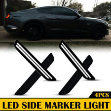 For 2010-2014 FORD MUSTANG Smoked LENS LED SIDE MARKER LIGHTS FRONT & REAR SET picture