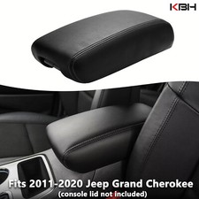 Fit 2011-2020 Jeep Grand Cherokee Leather Center Console Lid Armrest Cover Black picture