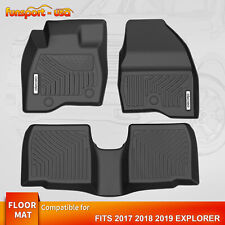 Floor Mats TPE Rubber Liners 3D Molded for 2017-2019 Ford Explorer All-weather picture