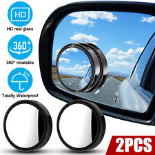 2PCS Car 360° Wide Angle Blind Spot Mirror HD Glass Convex Rear View Universal picture
