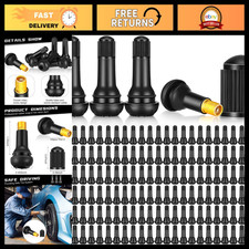 150 TR413 Tire Valve Stems - 150pcs Rubber Snap-in Tubeless Black Valves picture
