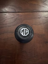 Vintage MG OEM Black Leather Shifter Knob w/Emblem, MGA, MGB, Midget picture