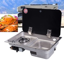 1 Burner Boat Caravan RV Camper Gas Stove LPG Hob Cooktop With Sink Combo SS304 picture