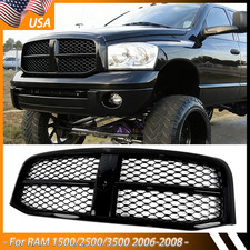For 2006-2008 Ram 1500 2500 3500 Pickup Gloss Black Front Upper Bumper Grille picture
