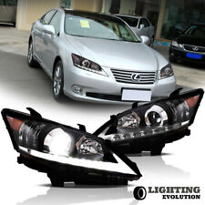 2*VLAND Full Black Headlights For 2010 2011 2012 Lexus ES350 Front Light A Pair picture