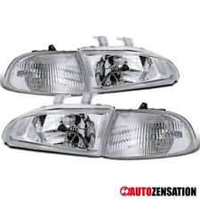 Fit 1992-1995 Honda Civic 2/3Dr Headlights+Corner Signal Lamps Left+Right 93 94 picture