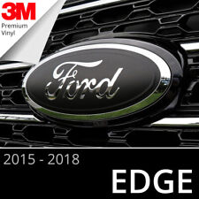 2015-2018 Ford Edge Logo Emblem Insert Overlay Decals - Matte Black (Set of 2) picture