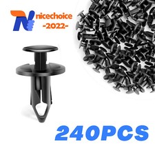 240PCS 8mm Bumper Clips Retainer Rivets Fastener Fender Push Car Auto Plastic  picture