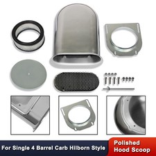 For Single 4 Barrel Carb Hilborn Style Air Hood Scoop Kit Polished Smooth Top picture